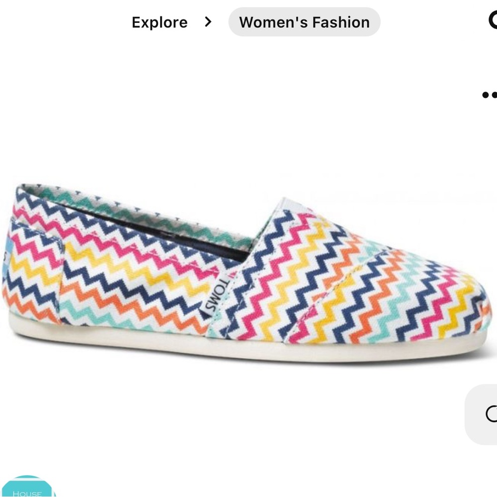 TOMS x Jonathan Adler Multicolor Zigzag Slip-On Shoes